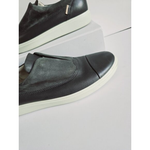 Ecco Soft 7 Slip On 2.0 Gray Leather Loafer Sneaker Shoes Size 9 40 Extra Wide - Picture 2 of 11